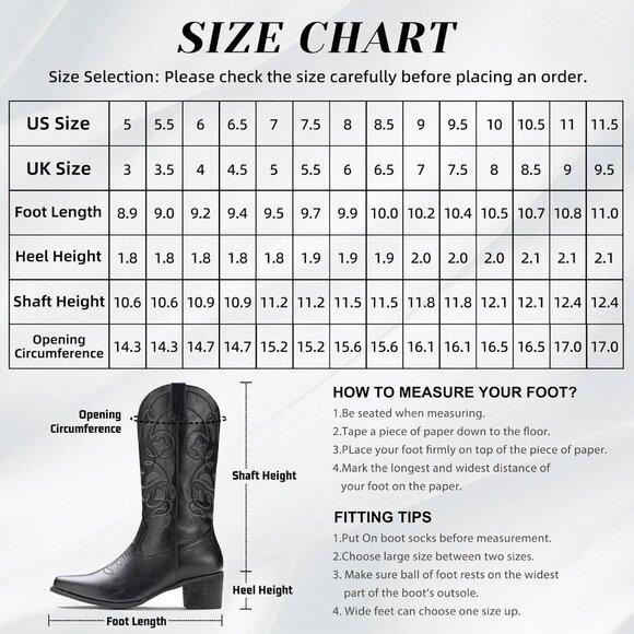 Women's White Cowboy Boots Pointy Toe Western Boots Cowgirl Boots Mid Calf Boot - Picture 2 of 8